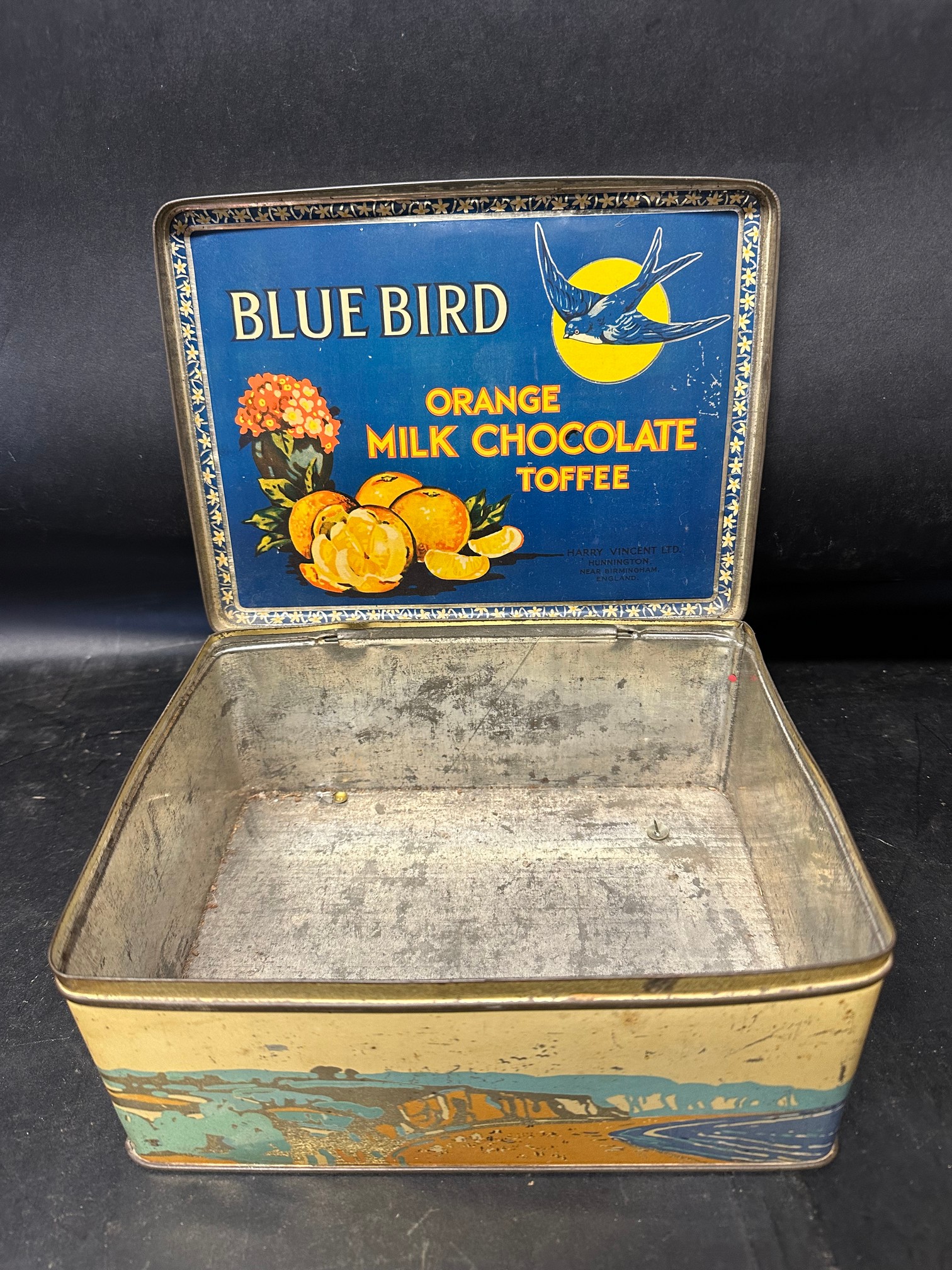 Four large toffee tins: two for Lovell's Toffee Rex of Newport & Manchester, Bluebird orange milk - Image 11 of 12