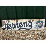 A Stephens' Ink horizontal 'splash' enamel advertising sign, 48 x 12", by repute from Basingstoke