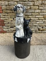 A PDSA charity donation box with a dog and two cats, 39" tall.