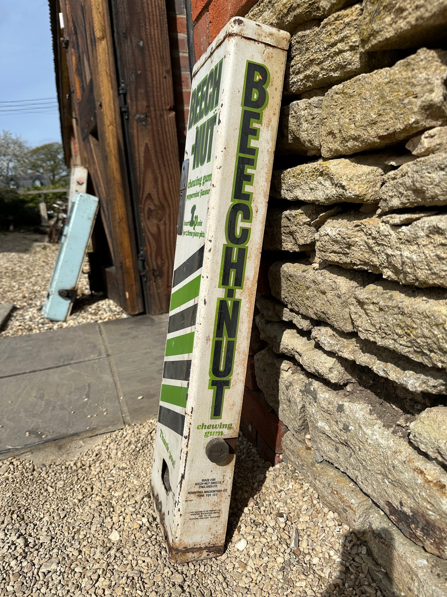 A Beech-Nut Chewing Gum vending machine '1p', for Rowntree Mackintosh Ltd. 8 x 32 1/2". - Image 3 of 4