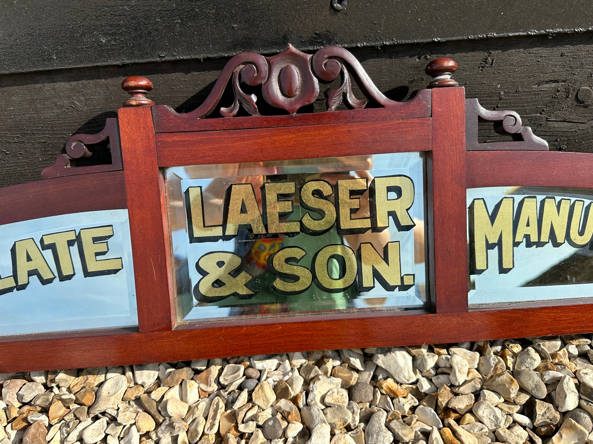 A Laeser & Son Chocolate Manufacturers mirror, 43 1/2 x 10". - Bild 4 aus 5