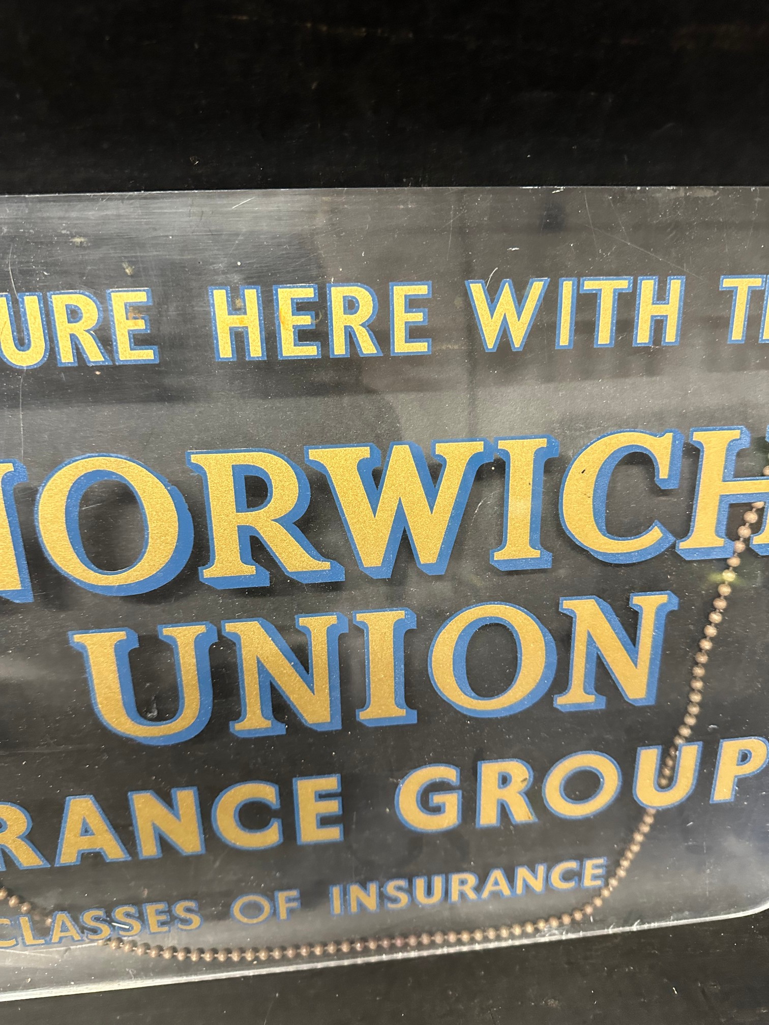 A Norwich Union Insurance Group hanging perspex advertising sign, 20 x 12". - Image 4 of 6