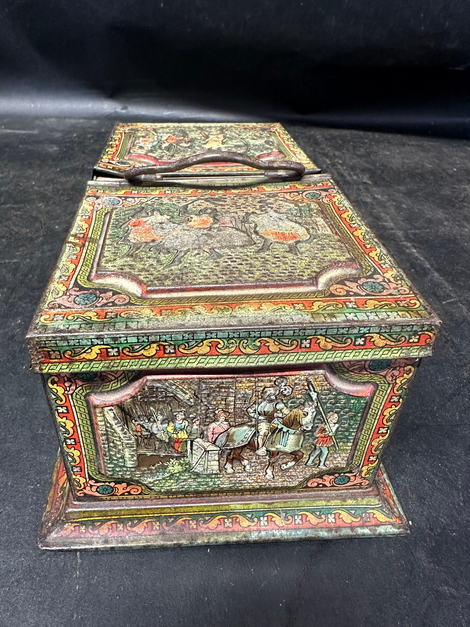 A c.1900 Huntley and Palmers biscuit tin in the form of a Georgian tea caddy with embossed - Image 4 of 9