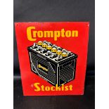 An aluminium Stockist advertising sign for Crompton (Crompton Parkinson Ltd.), 14 x 16".