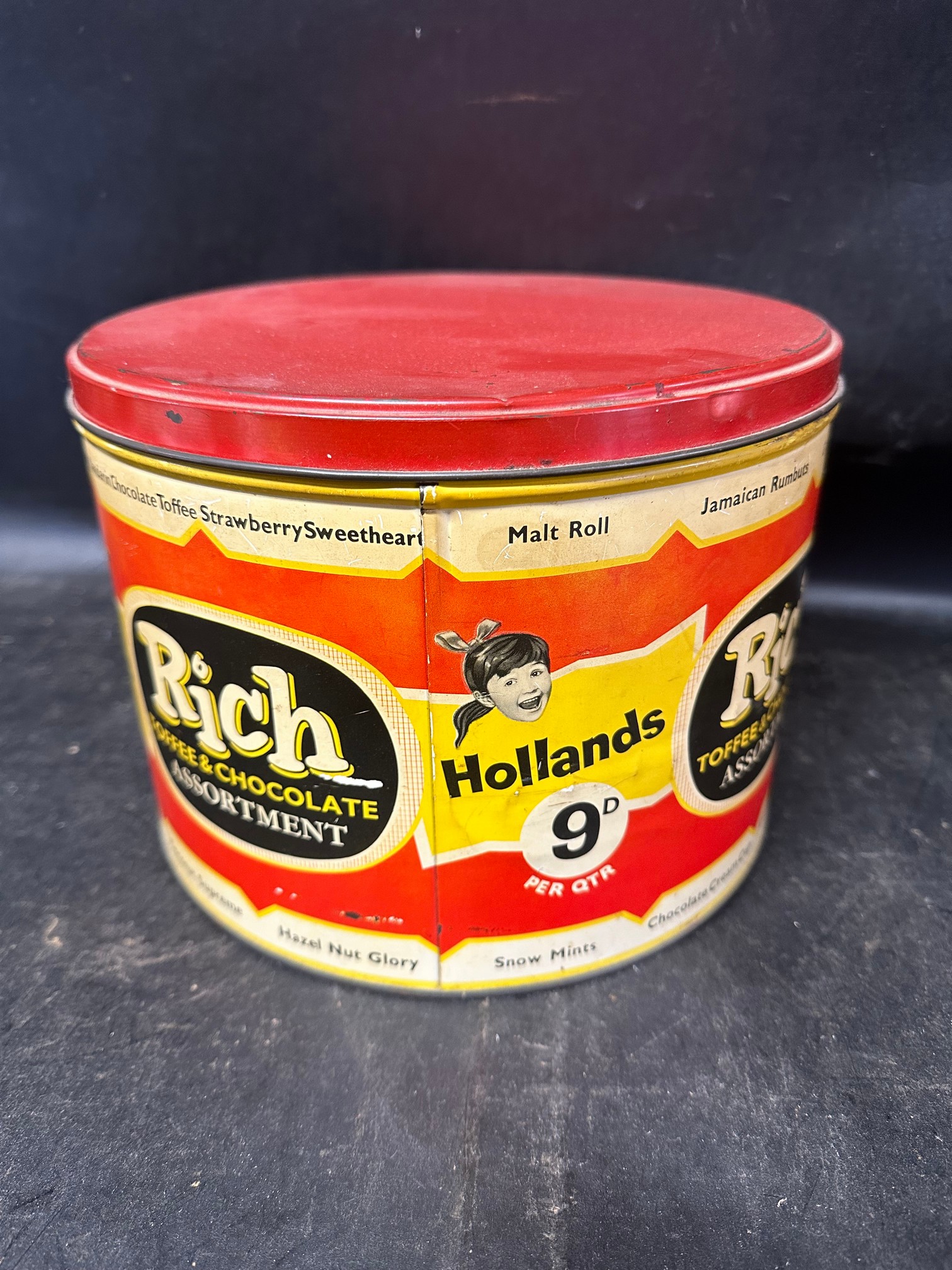 A large 1950s Hollands Rich Toffee & Chocolate Assortment tin, 9" diameter plus seven assorted - Image 4 of 11