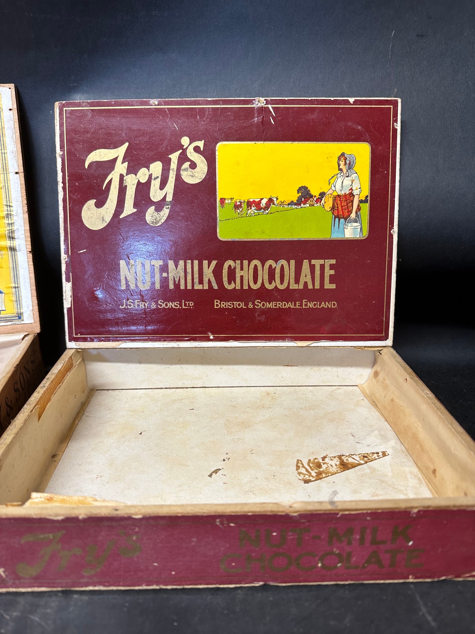 Two Fry's wooden counter top dispensing boxes: Fry's Pure Cocoa and Fry's Nut-Milk Chocolate and a - Image 4 of 7