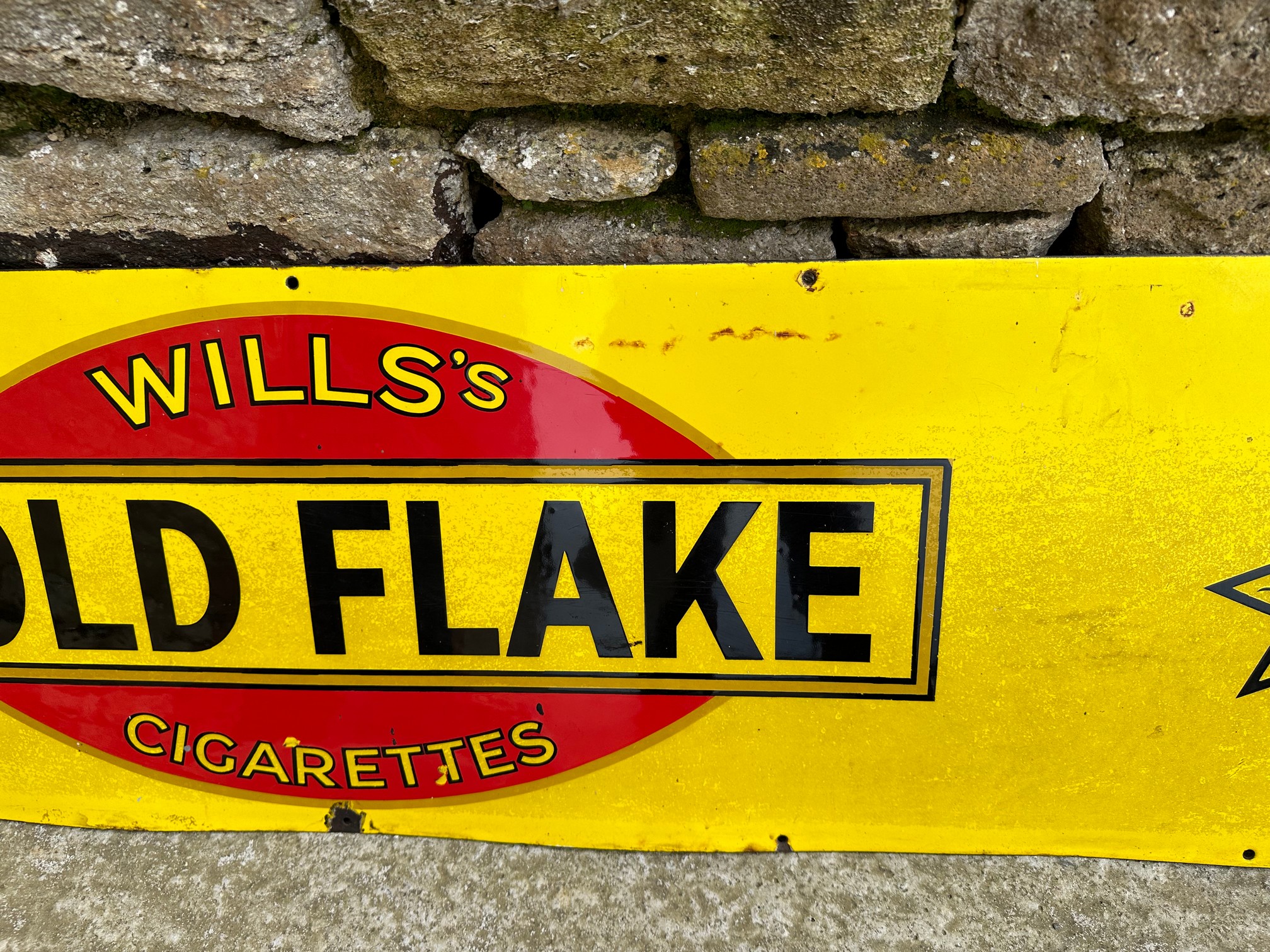 A Wills's Gold Flake enamel advertising sign, 72 x 15". - Bild 4 aus 5