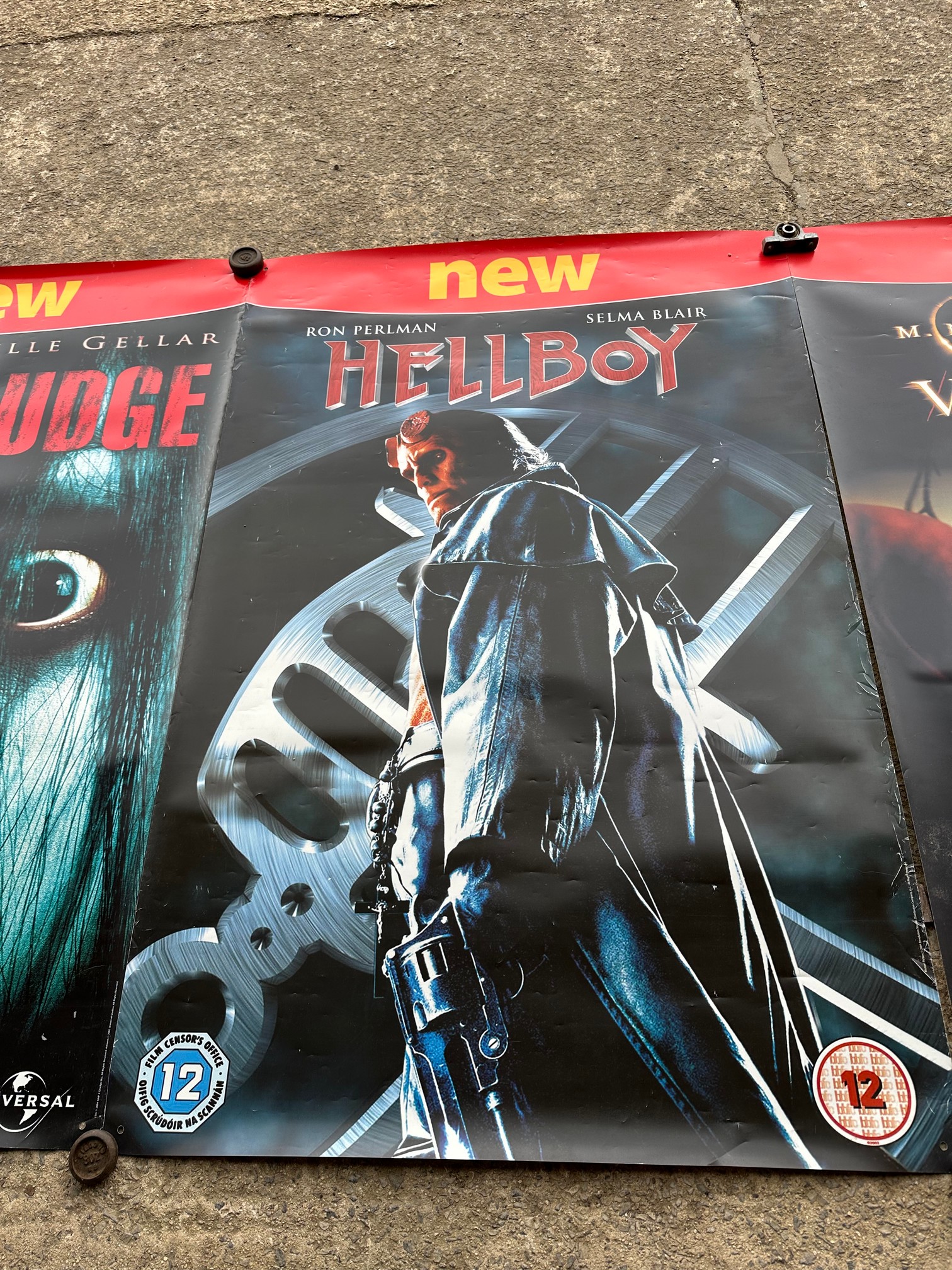 Five film posters: Tom Clancy's Splinter Cell, 2005; The Grudge, 2004; Hellboy, 2004; The Village, - Image 3 of 11