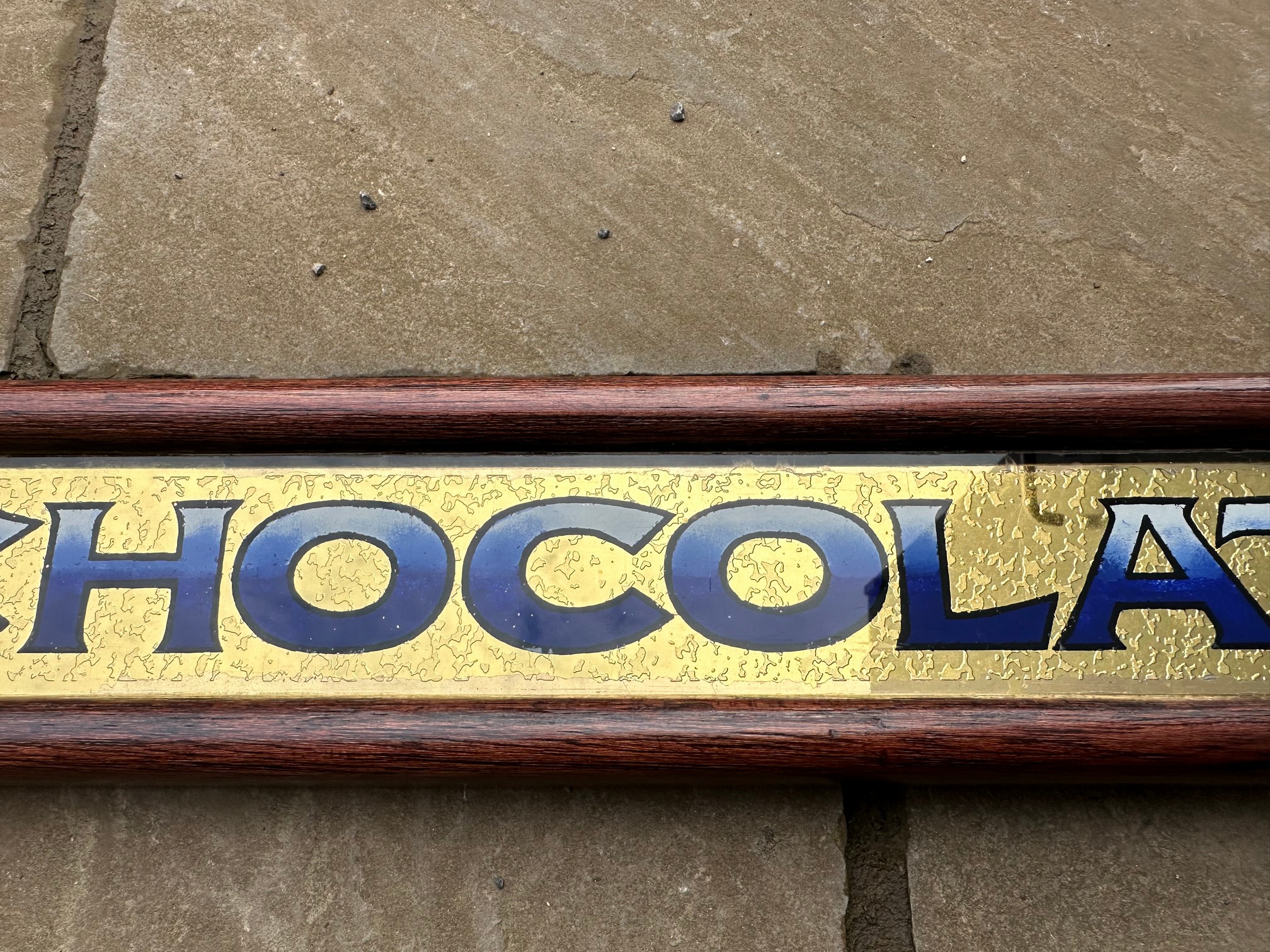 A Fry's Chocolate glass advertising strip sign, 7 1/4 x 3 3/4". - Image 5 of 6