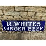 An R. White's Ginger Beer enamel advertising sign by Falkirk Iron Co. Ltd., 54 x 14".