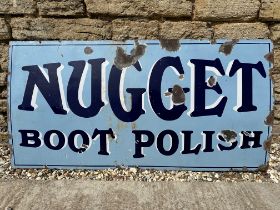 A rare Nugget Boot Polish enamel advertising sign, 48 x 24".