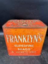 A Frankly's Superfine Shagg 'in packets only' counter box, issued by The Imperial Tobacco Co.