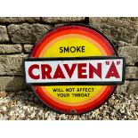 A Craven "A" metal advertising sign 'Will Not Affect Your Throat', 12 3/4 x 14 1/2".