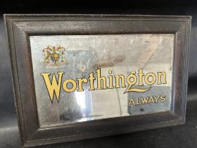 A framed bevel edged Worthington Always pub advertising mirror, 18 3/4 x 12 3/4".