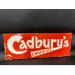 A Cadbury's Chocolate enamel advertising sign for Cadbury Bourneville, 36 x 14".