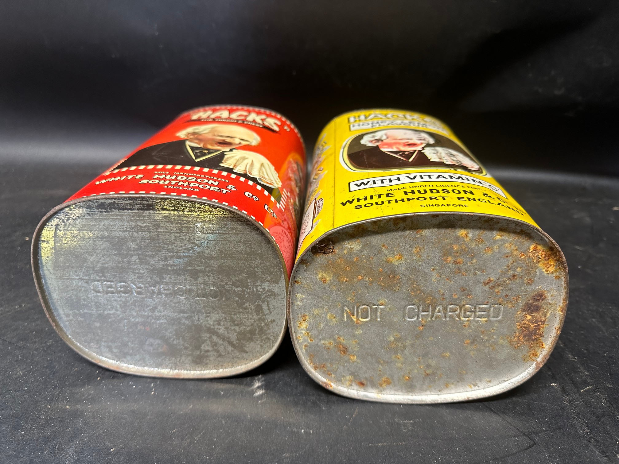 A Hacks 'For Throat & Chest' 5lbs tin and a Hacks Honey Lemon Flavour Singapore export 5lbs tin. - Image 6 of 7