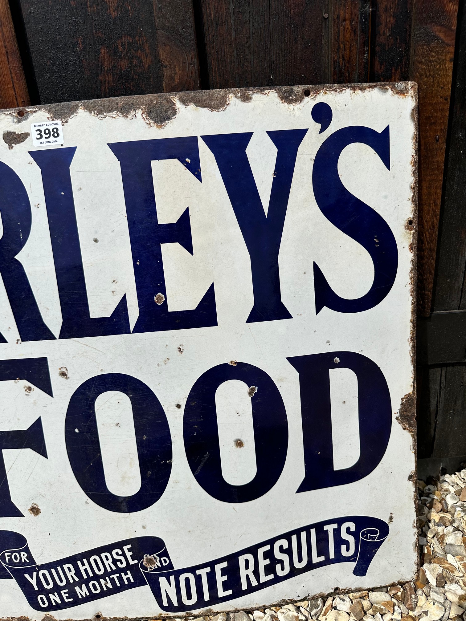 A Thorley's Food (for horse food) enamel advertising sign, 32 x 23". - Bild 5 aus 5