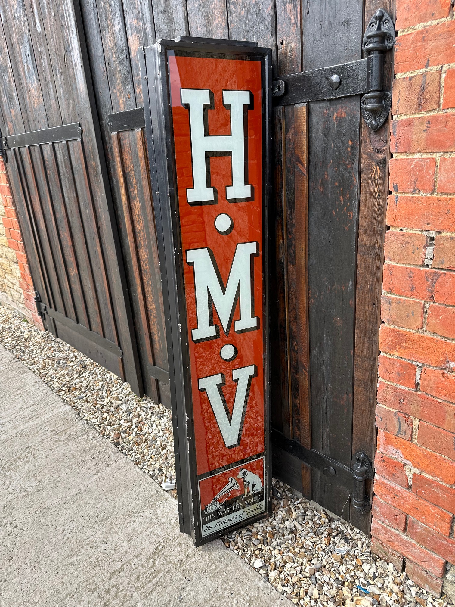 A superb and rare glass panelled HMV wall-mounted lightbox, 61 1/2 x 13 x 13 1/2". - Image 15 of 15