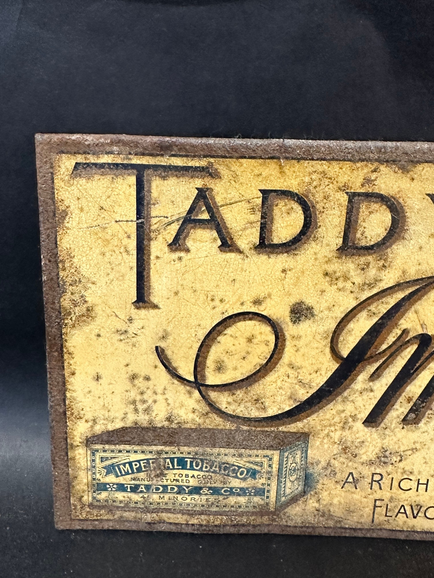 A Taddy's Imperial Tobacco tin advertising sign, 13 x 6". - Bild 3 aus 5