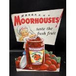 A Moorhouses Jam pictorial diecut advertising showcard on tripod stand, 10 1/4 x 13 1/2".