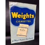 A Weights Cigarettes aluminium advertising sign, 19 1/2 x 29".