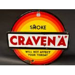 A Craven "A" circular enamel advertising sign, 24 x 22".