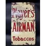 A Player's "Airman" Tobaccos enamel hanging advertising sign, 18 x 32 1/2".