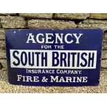 An Agency for the South British Insurance Company Fire & Marine, 30 x 18".