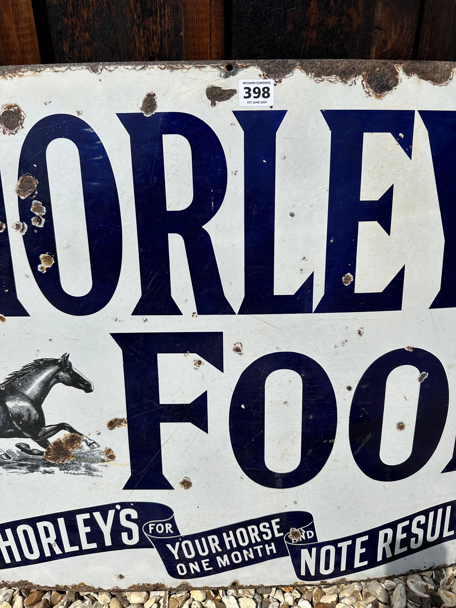 A Thorley's Food (for horse food) enamel advertising sign, 32 x 23". - Bild 4 aus 5