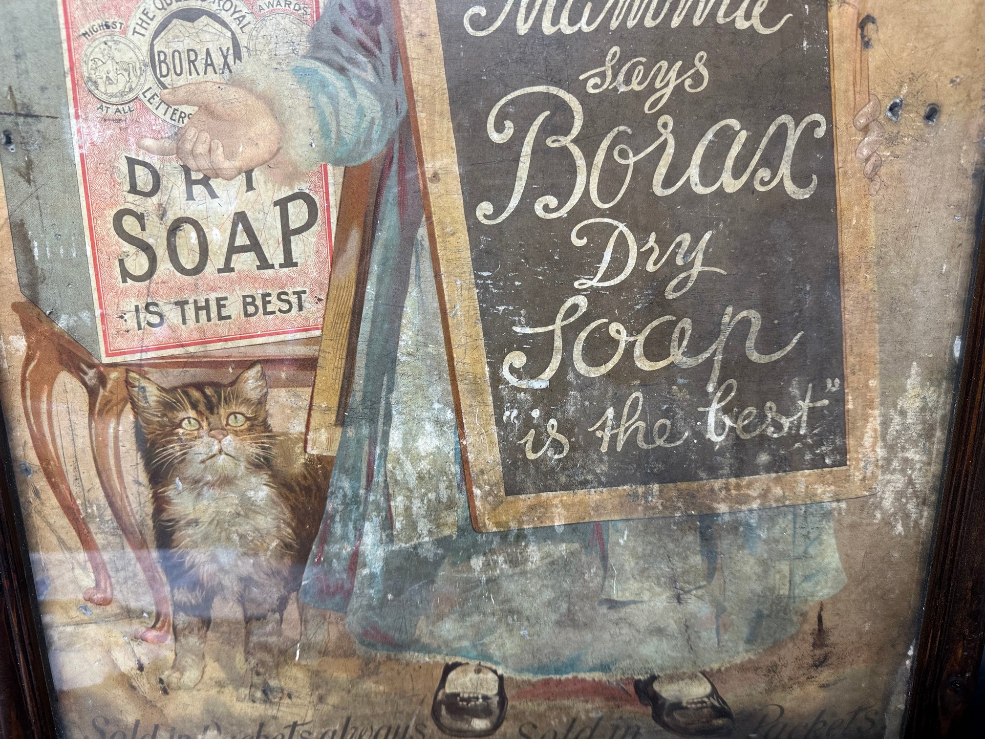 A double sided Borax Dry Soap pictorial showcard, fantastically framed to display both sides, 19 1/4 - Image 6 of 7