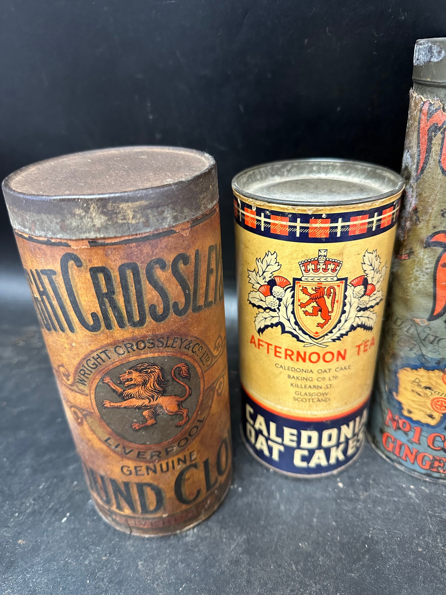 Seven early food tins including Fortts of Bath thin ginger biscuits, Cornish Gingerbread, C.W.S. - Image 4 of 8