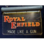 A Royal Enfield 'Made like a gun' light up sign, 15 1/2 x 11".