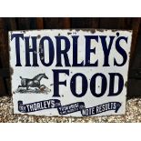A Thorley's Food (for horse food) enamel advertising sign, 32 x 23".