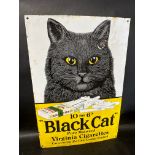 A Garnier small reproduction enamel advertising sign for Carreras Ltd. Black Cat Cigarettes, 13 3/