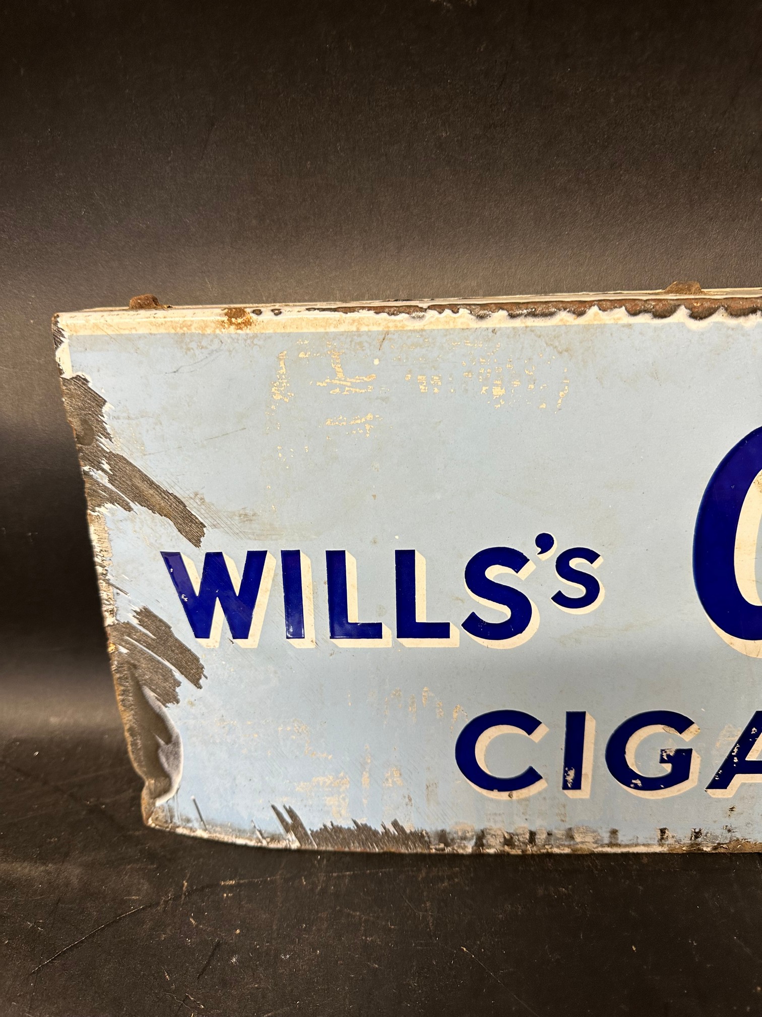 A Wills's Capstan Cigarettes double sided enamel advertising sign, unusually with hanging flange - Bild 2 aus 5