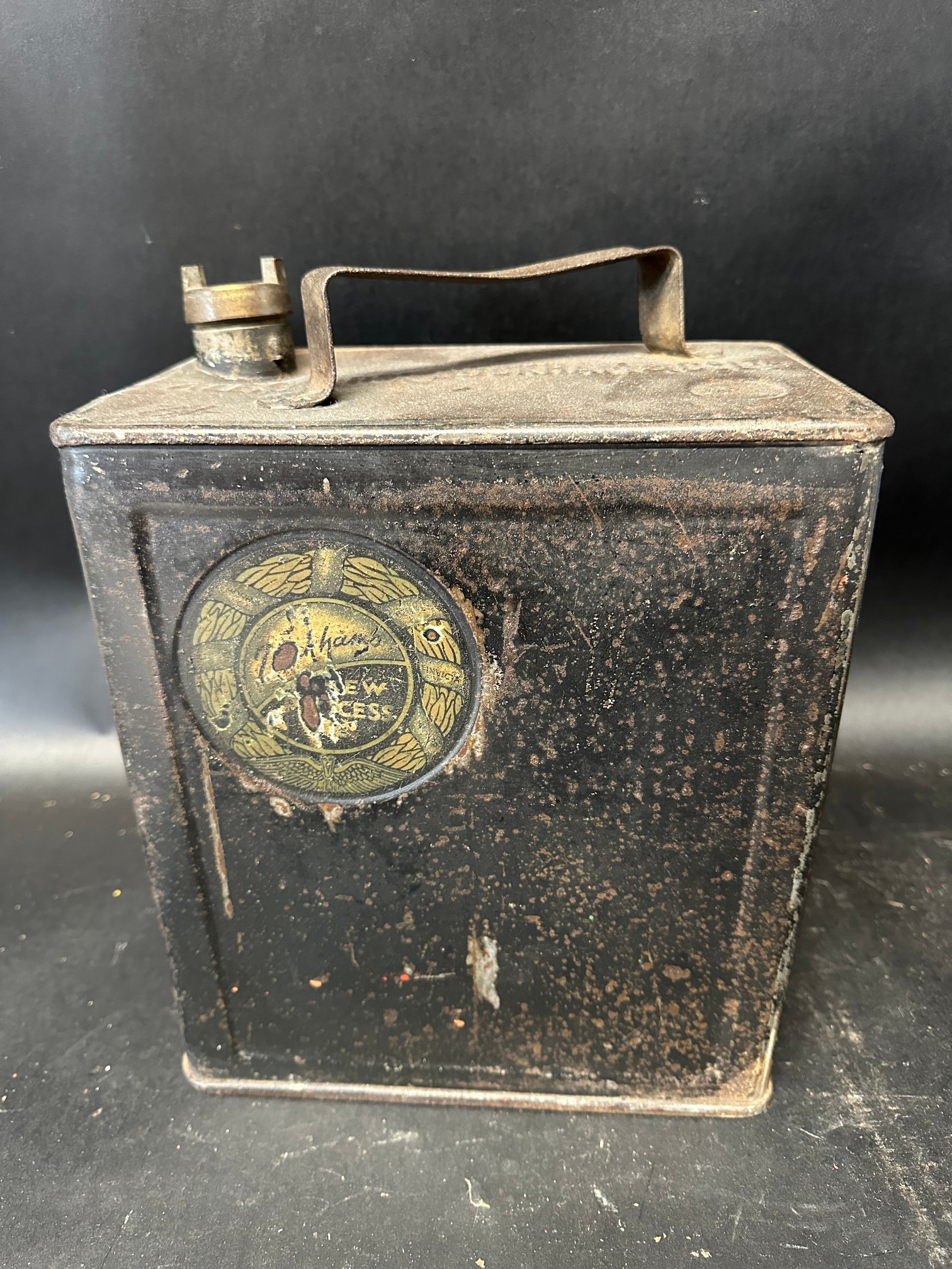 An Alexander Duckham & Co. Ltd. two gallon can, dated 3 31, with plain cap.