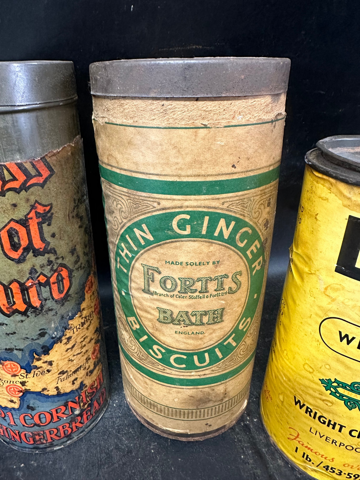 Seven early food tins including Fortts of Bath thin ginger biscuits, Cornish Gingerbread, C.W.S. - Image 2 of 8