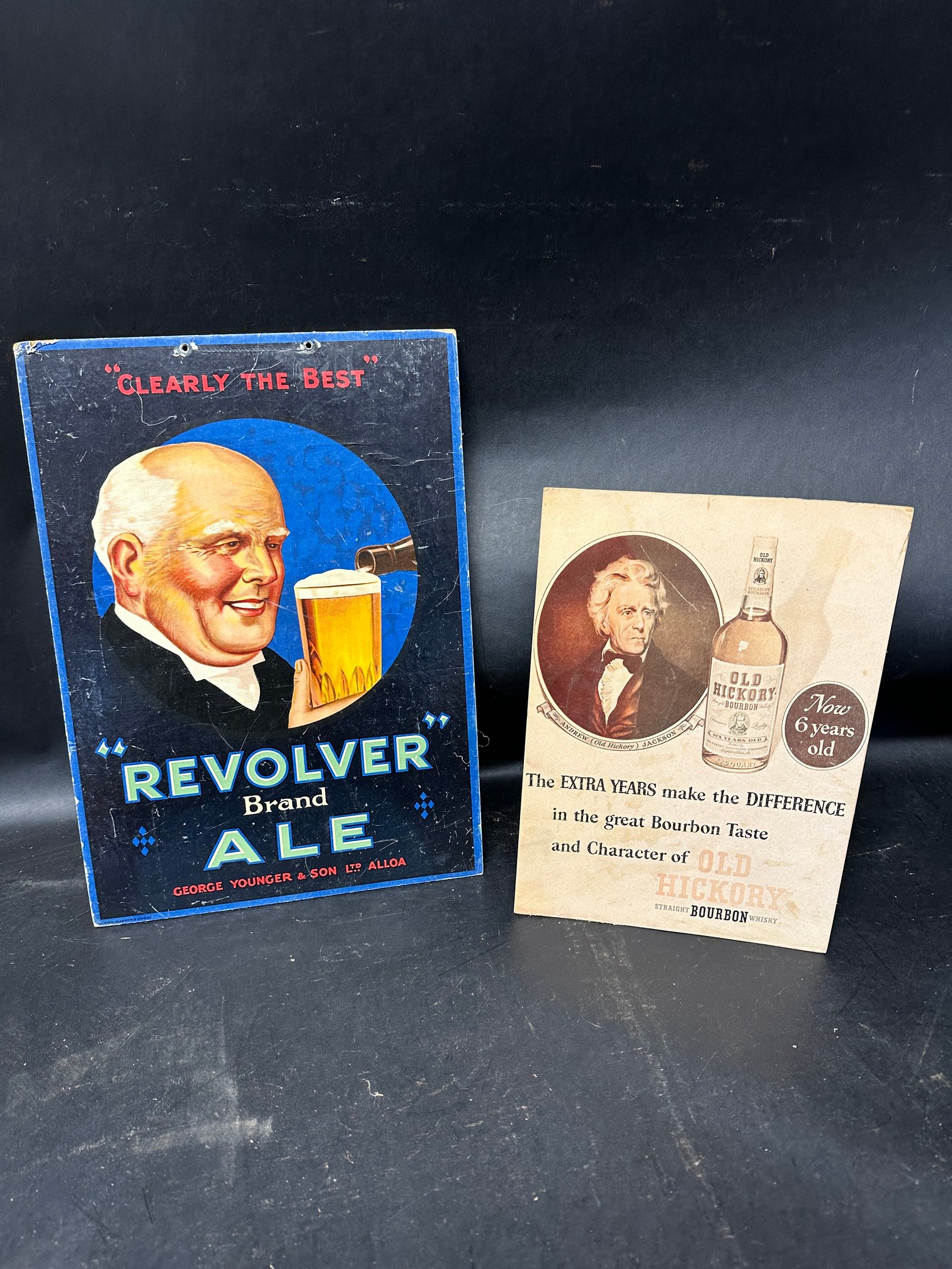 A hanging showcard for "Revolver" Ale by George Younger & Son Ltd, printed by Caliston, Glasgow &