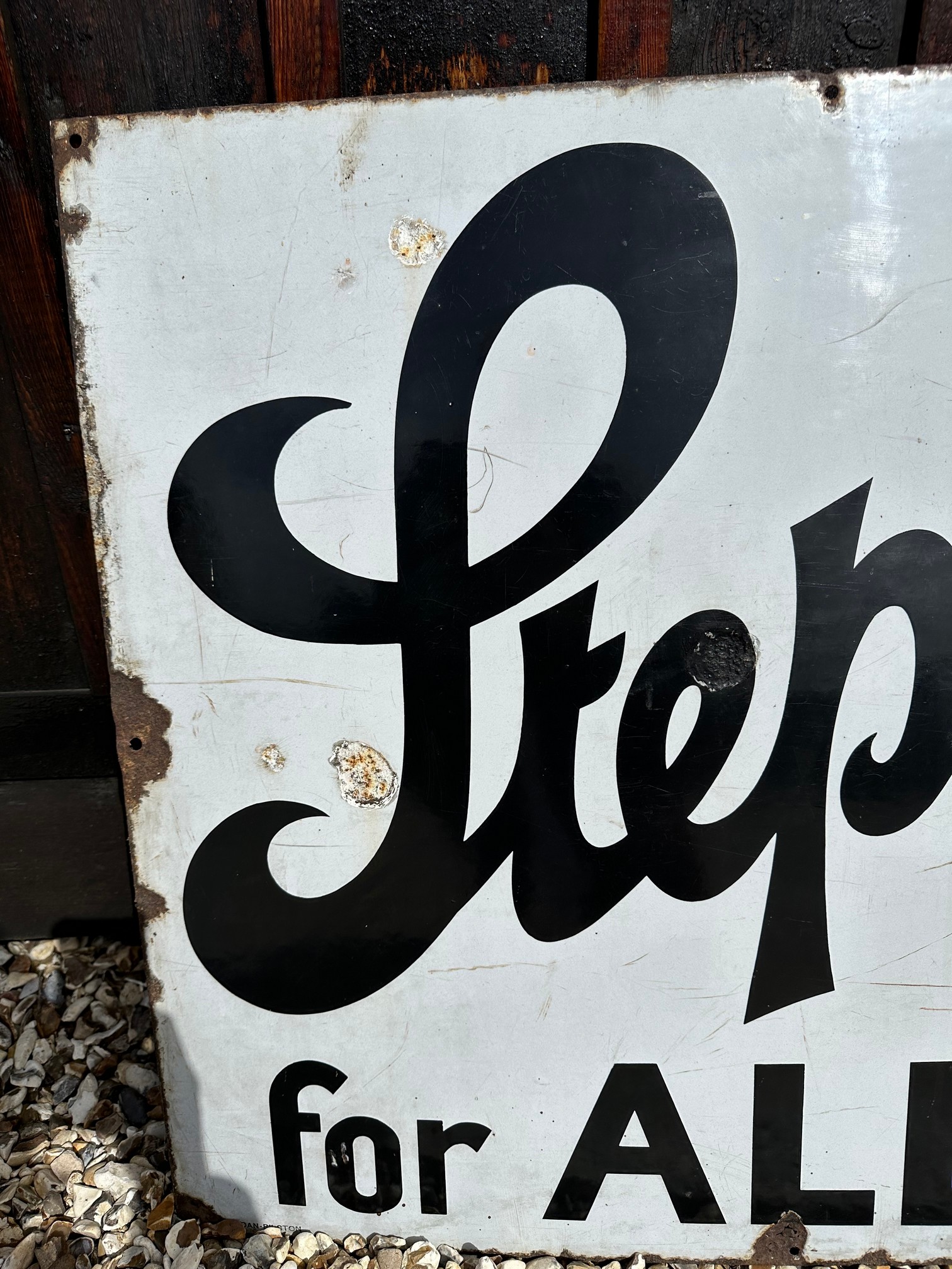 A large Stephens' Ink for ALL Fountain pens 'splash' enamel advertising sign by Jordan, Bilston, - Image 3 of 6