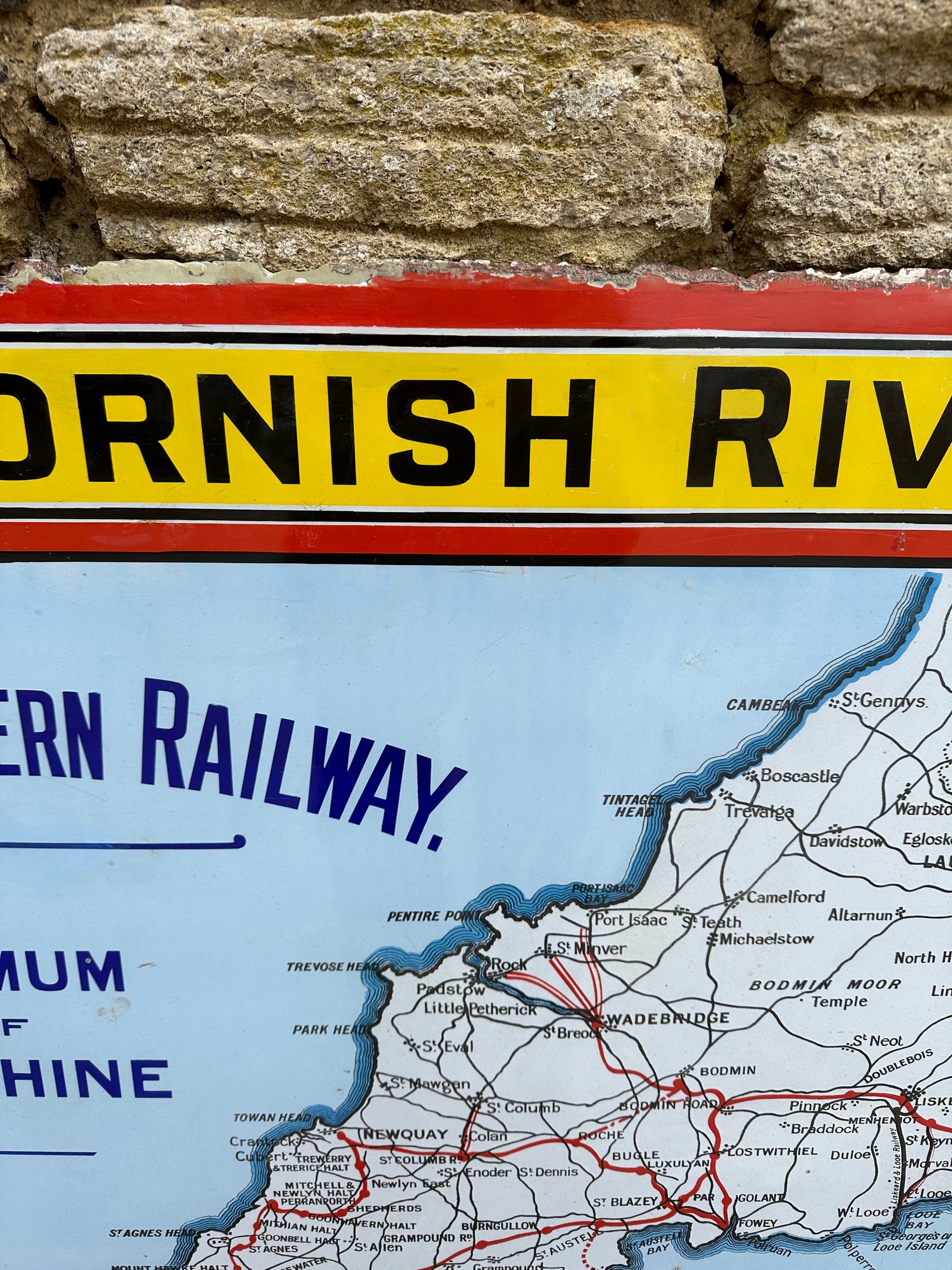 A large Great Western Railway "Cornish Riviera" enamel advertising sign, 43 x 41". - Image 4 of 8