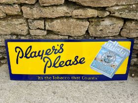 A Player's Please 'It's the Tobacco that Counts' enamel advertising sign, 45 x 16".