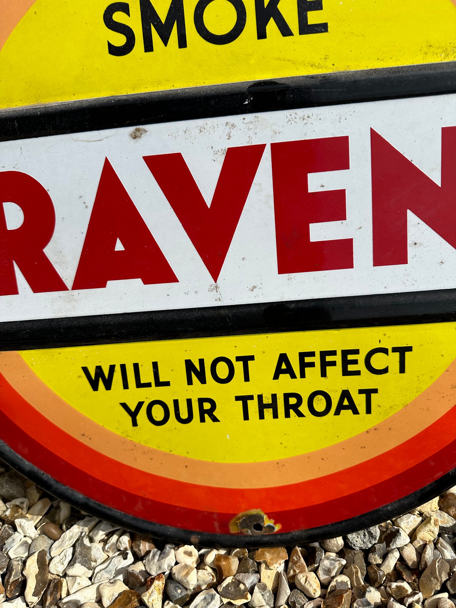 A Craven "A" metal advertising sign 'Will Not Affect Your Throat', 12 3/4 x 14 1/2". - Image 6 of 6