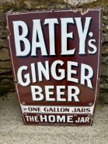 A Batey's Ginger Beer The "Home" Jar in one gallon jars 'entered at Stationers Hall' enamel