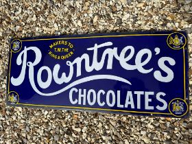 A Rowntree Chocolates enamel advertising sign, 'Makers to T.M. The King & Queen, 36 x 15".