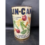 A large Lin-Can Canned Fruits & Vegetables advertising display can for Lincolnshire Canners Ltd