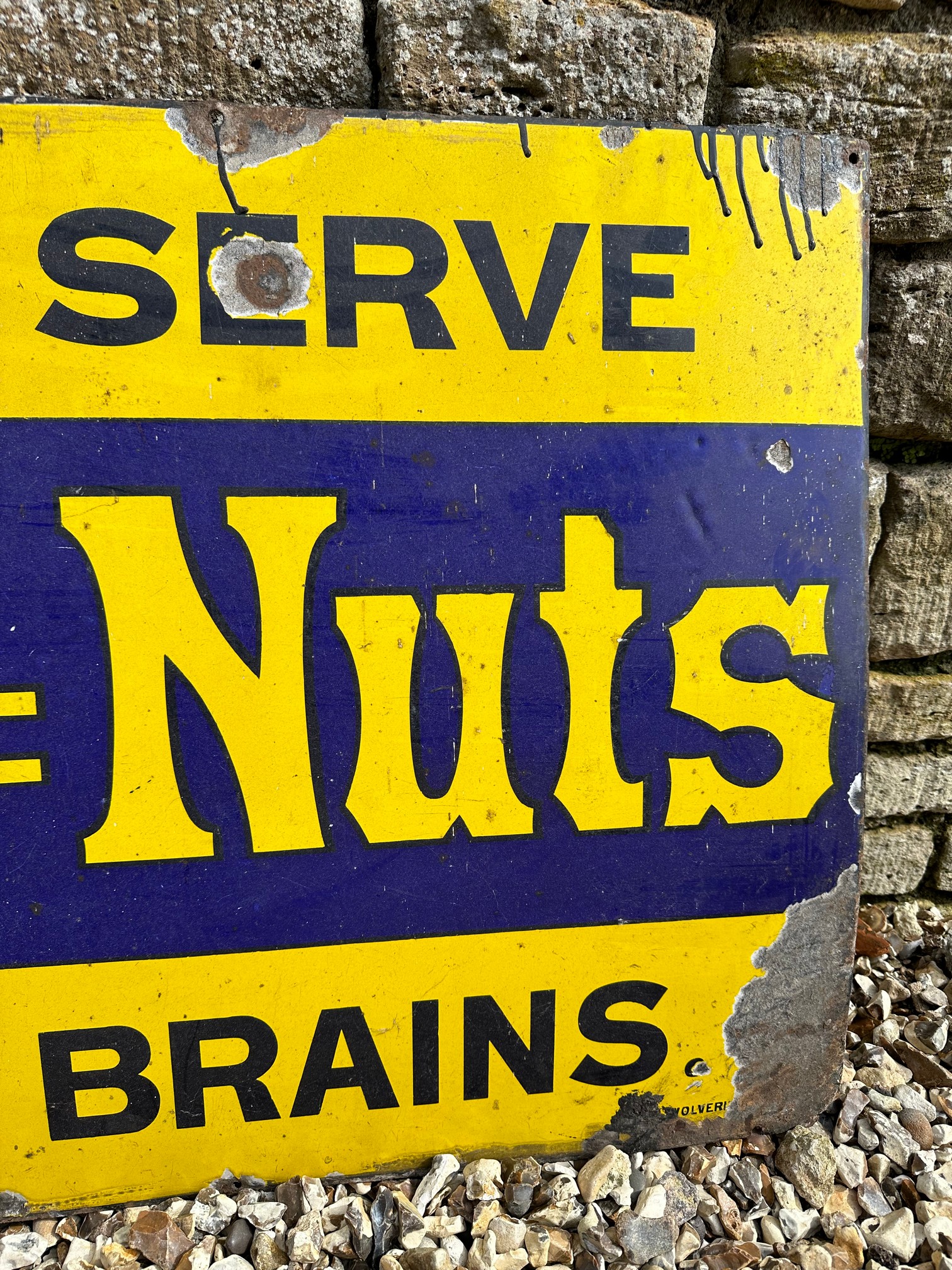 A Grape Nuts - ready to serve, food for the brains enamel advertising sign, 48 x 25 1/4". - Bild 5 aus 5