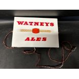 A hanging lightbox advertising Watneys Ales (acrylic front panel), 11 x 7 1/4 x 4".