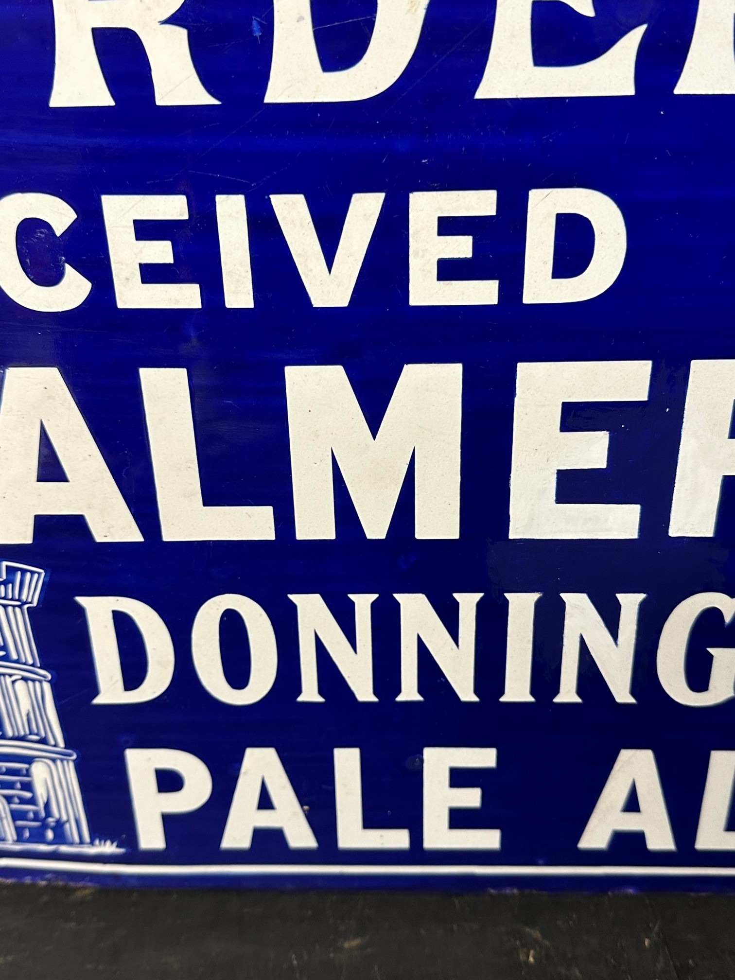 A Palmer's Donnington Pale Ales double sided enamel advertising sign with hanging flange, small - Image 14 of 14