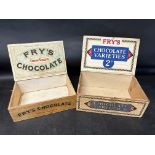 Two Fry's Chocolate of Bristol and Somerdale wooden counter top dispensing boxes 'Chocolate