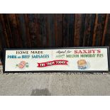 A painted pictorial agent's sign for Saxby Bros. Ltd. sausages and Melton Mowbray pies, 79 1/2 x